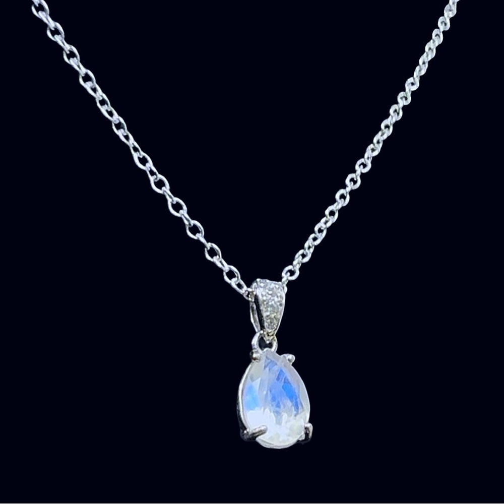 Nordstrom Silver Necklace with Celestial Moonstone Design
